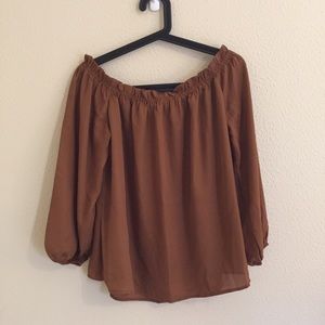 ASOS Brown off-the-shoulder top